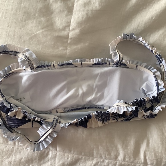 Blue palm leaf high waist bikini set with matching sarong size small never worn - Picture 5 of 9